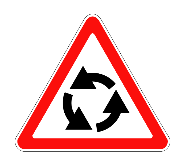 Дорожный знак 1.7 — Пересечение с круговым движением