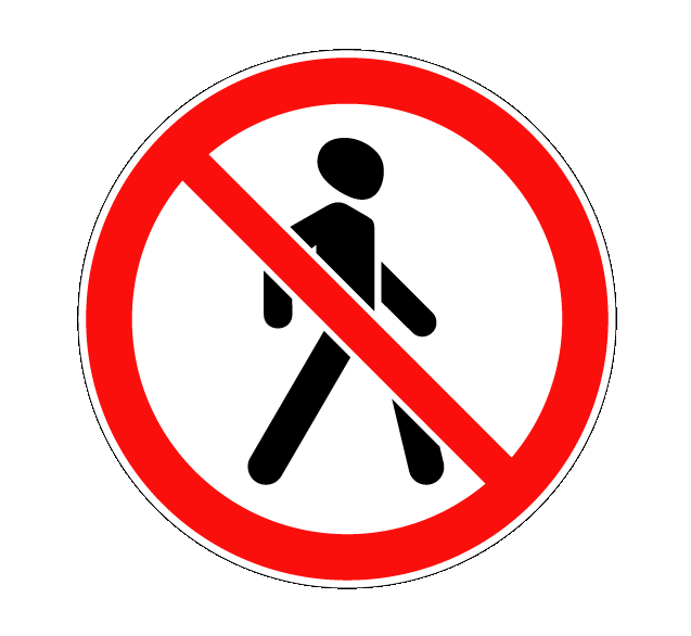 Купить дорожный знак 3.10 — Движение пешеходов запрещено