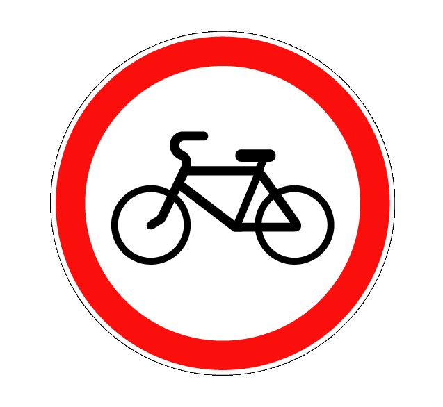 Купить дорожный знак 3.9 — Движение на велосипедах запрещено