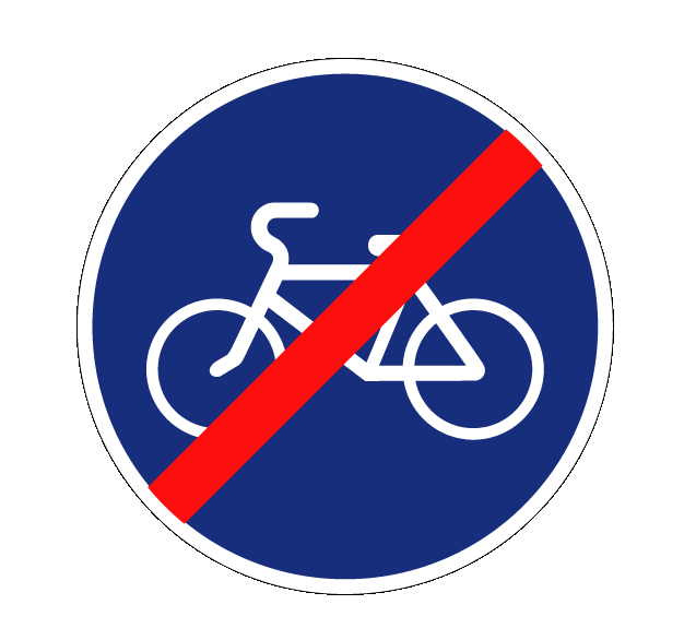 Купить дорожный знак 4.4.2 — Конец велосипедной дорожки