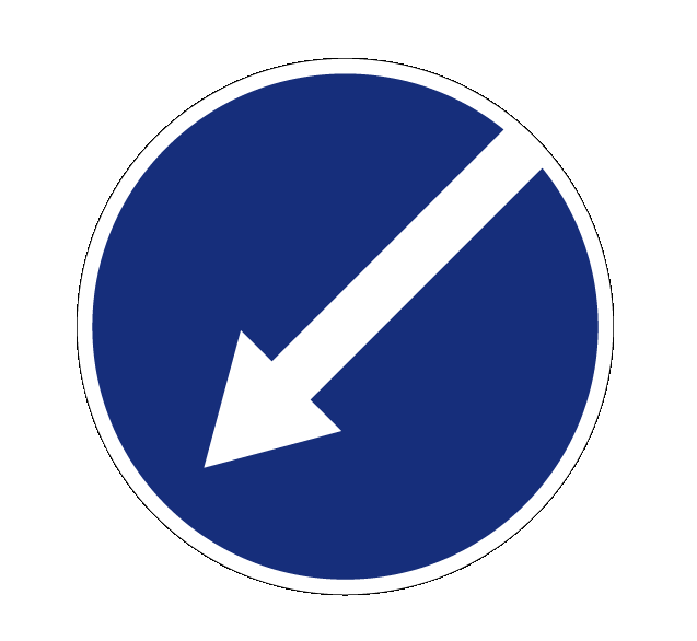Дорожный знак 4.2.2 Объезд препятствия слева