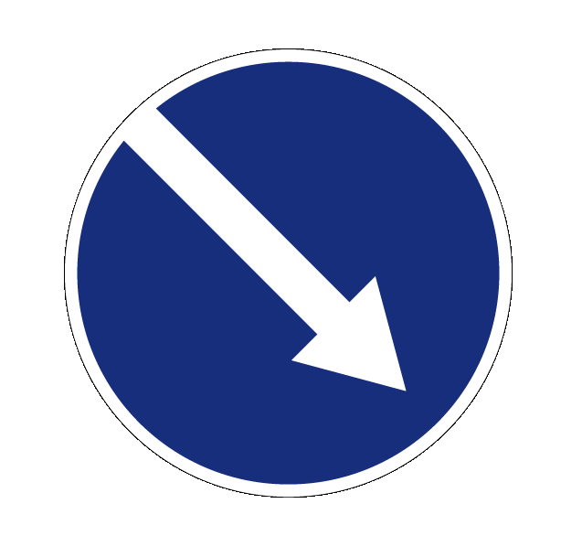 Дорожный знак 4.2.1 Объезд препятствия справа