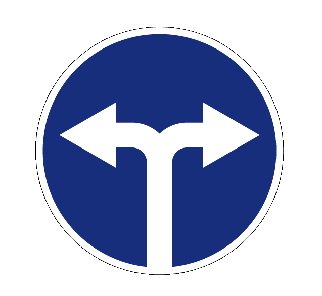 Купить дорожный знак 4.1.6 — Движение направо или налево