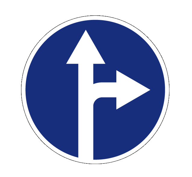 Купить дорожный знак 4.1.4 — Движение прямо или направо