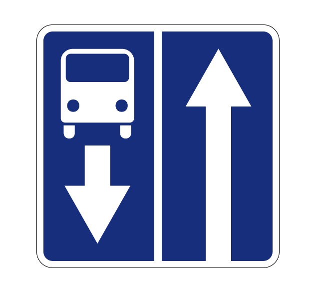 Купить дорожный знак 5.11.1 — Дорога с полосой для маршрутных транспортных средств