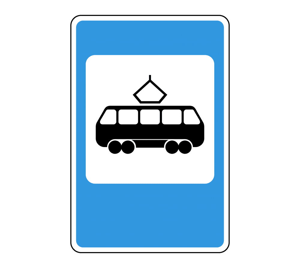 Купить дорожный знак 5.17 — Место остановки трамвая