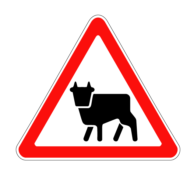 Купить дорожный знак 1.26 — Перегон скота